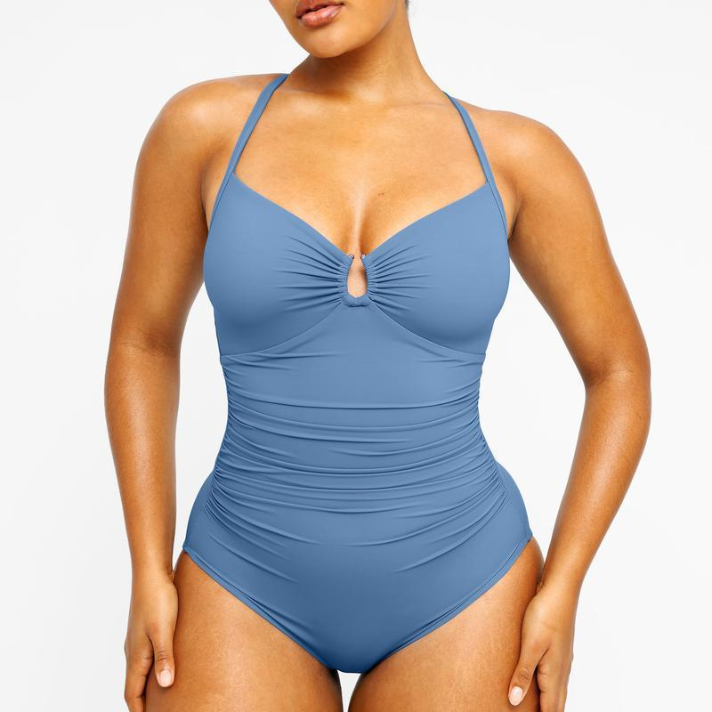 Fitted one-piece swimsuit