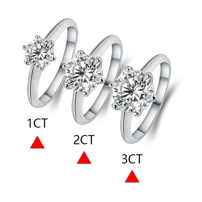 Stylish Six-Prong Solitaire Moissanite Engagement Ring
