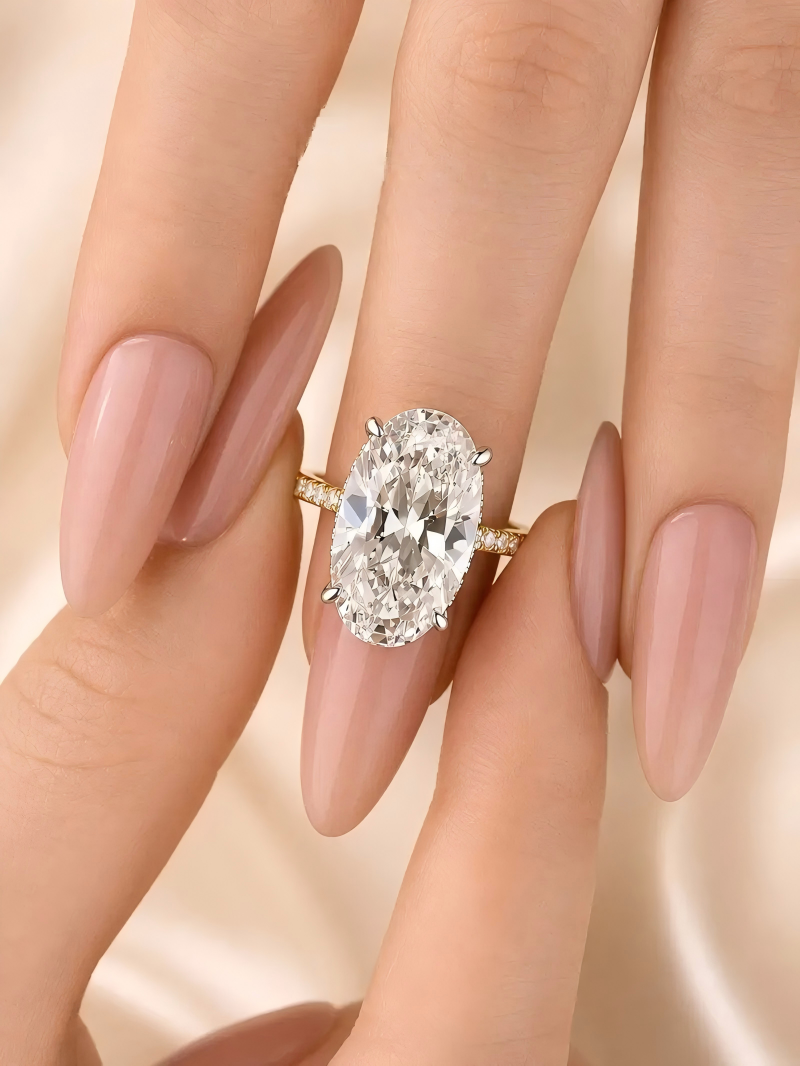 Noxlin 925 Silver Emerald-Cut Ring