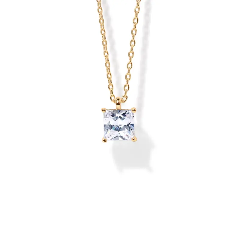 14K Gold Plated Cubic Zirconia Pendant Necklace