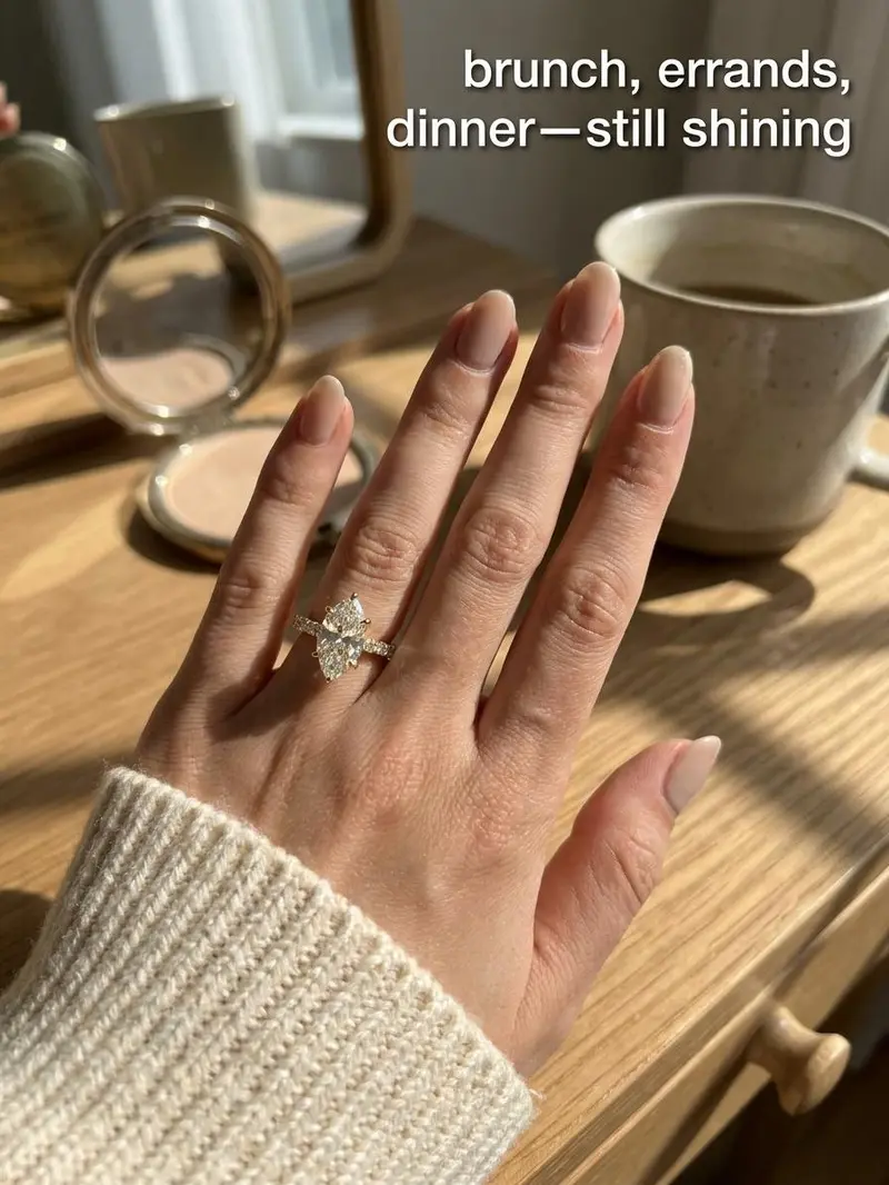 Noxlin 5.5-Carat Marquise-Cut 14K Gold-Plated Ring