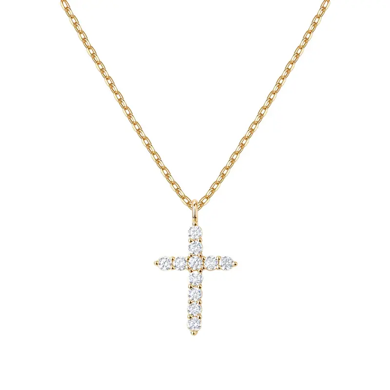 14K Gold-Plated Cross Pendant Necklace