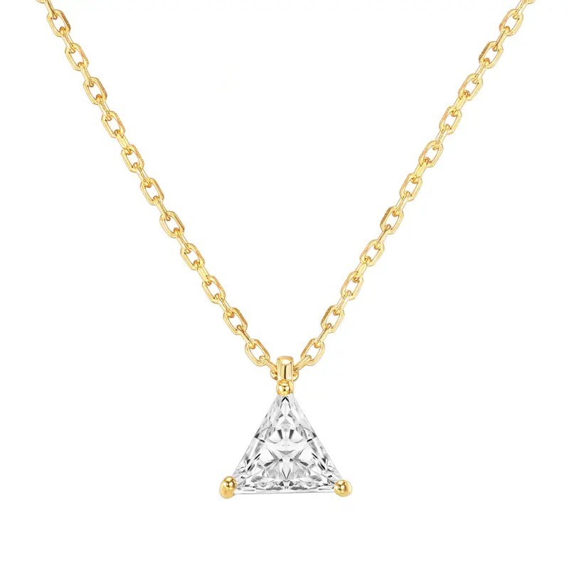 14K Gold Plated Cubic Zirconia Pendant Necklace