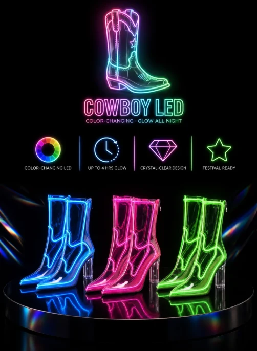 GLOW MAMA-Cowboy LED boots